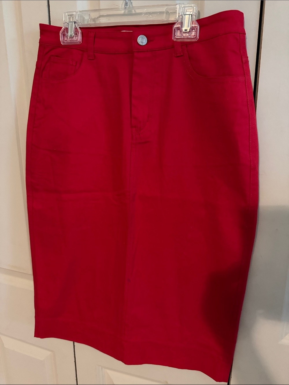 Jade Mackenzie red denim skirt size small